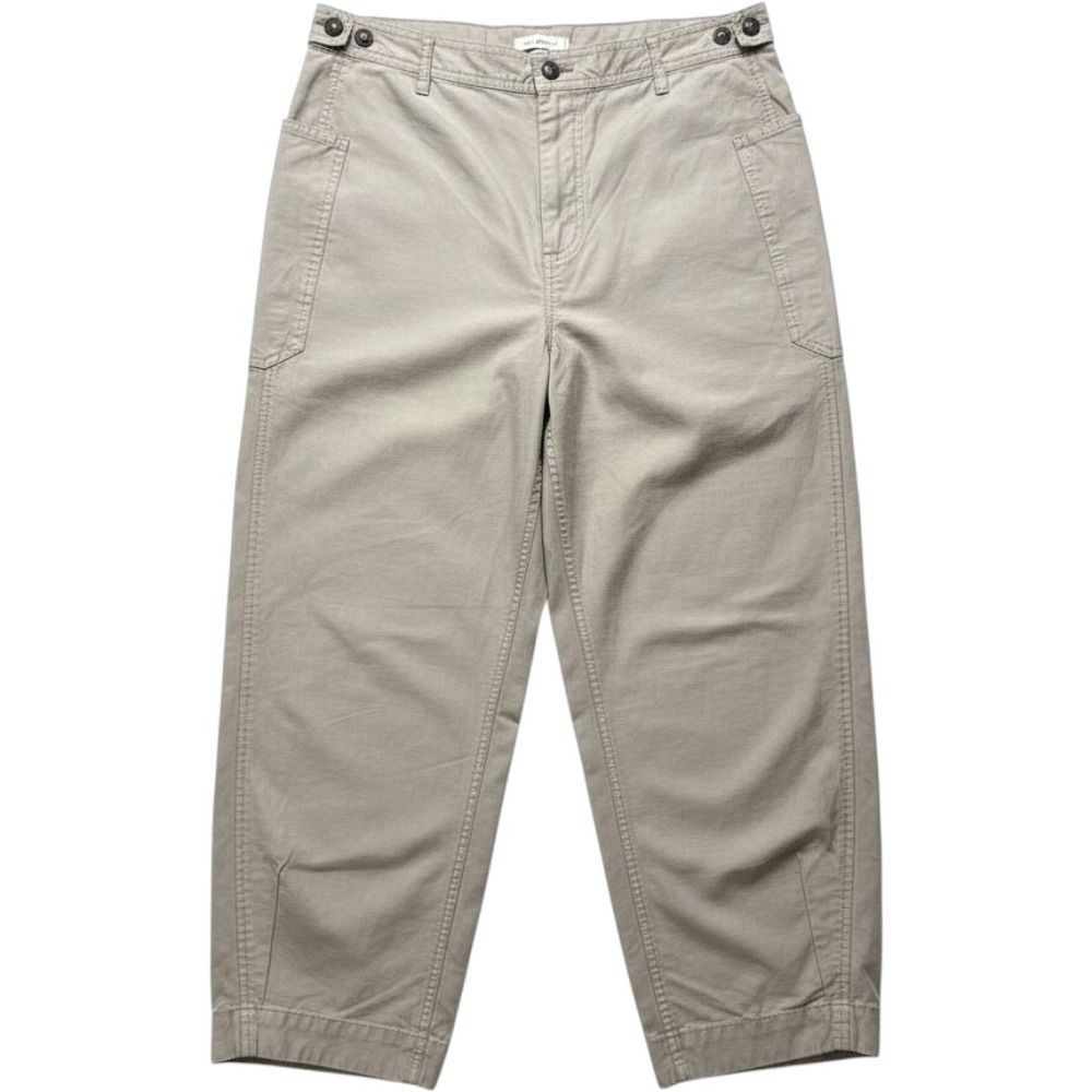 Everlane Utility Barrel Leg Pants Women 12 Khaki Tan Organic Cotton Linen